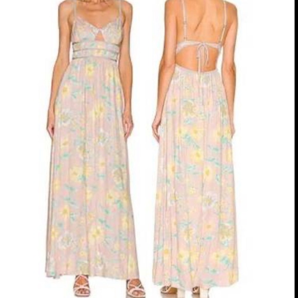 Free People Wisteria Maxi Dress Pastel Light Combo New With Tags Size Large - Picture 3 of 16